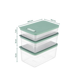 Hermia Juego de Cajas de Almacenaje HK3LU Verde